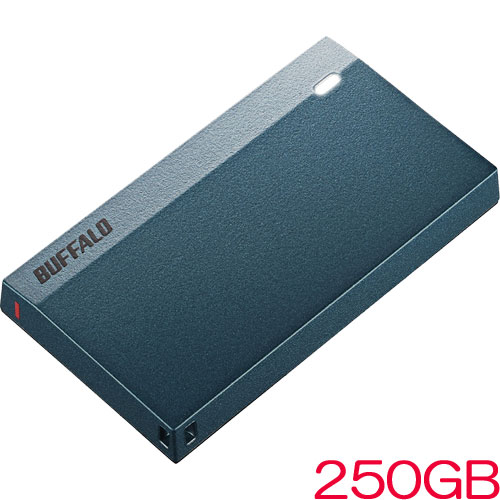 バッファロー SSD-PSM250U3-MB [USB3.2(Gen1) 超小型ポータブルSSD 250GB ブルー]