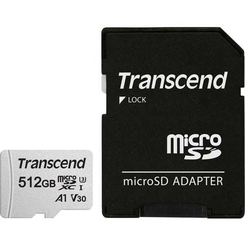 TS512GUSD300S-A [512GB microSDXC USD300S Class 10、UHS-I U3、V30、A1 対応 SDカードアダプタ付属]