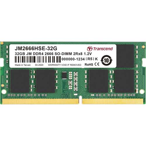 トランセンド JM2666HSE-32G [32GB JetRam DDR4 2666 SO-DIMM 2Rx8 (2Gx8) CL19 1.2V]