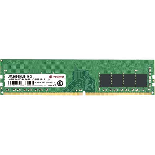 JM2666HLE-16G [16GB JetRam DDR4 2666 U-DIMM 1Rx8 (2Gx8) CL19 1.2V]