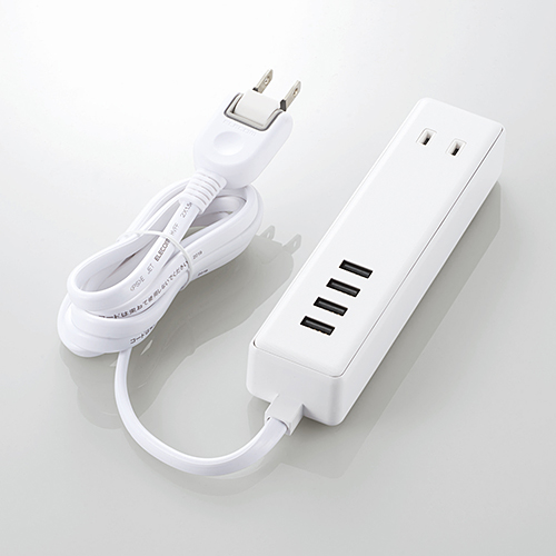 エレコム MOT-U11-2415WH [USBタップ/USBメス×4/AC×2/1.5m/3.4A/ホワイト]