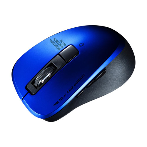 サンワサプライ MA-BTBL155BL [静音Bluetooth5.0 ブルーLEDマウス(5ボタン・ブルー)]