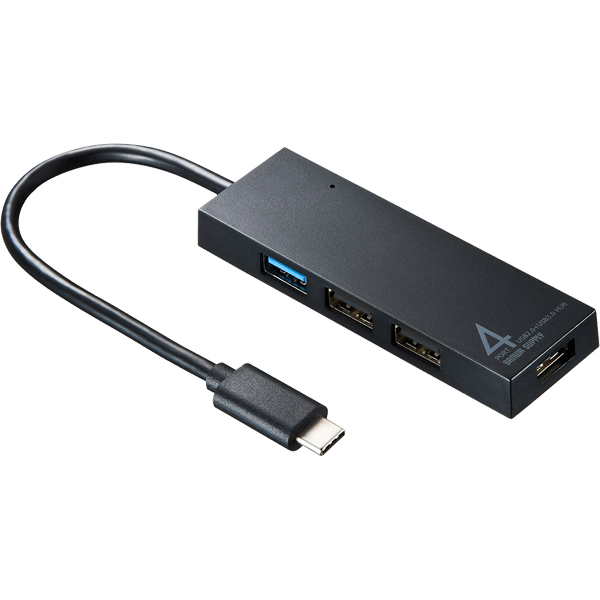 サンワサプライ USB-3TCH7BK [USB Type C コンボハブ(4ポート・ブラック)]