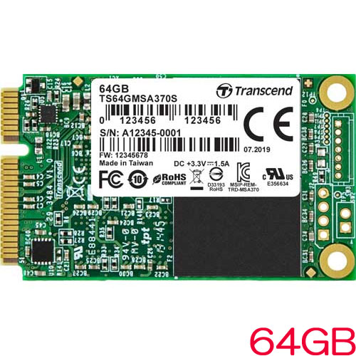 トランセンド TS64GMSA370S [64GB SSD MSA370 mSATA SATA-III DDR3 DRAMキャッシュ MLC]