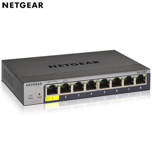 NETGEAR GS108T-300JPS [GS108T ギガ8ポート PoE受電 スマートスイッチ]