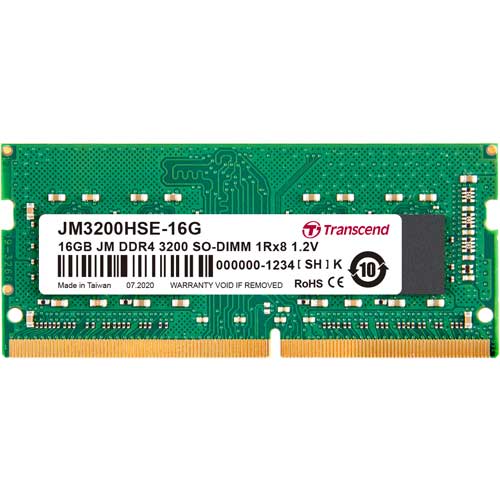 JM3200HSE-16G [16GB JetRam DDR4 3200 SO-DIMM 1Rx8 (2Gx8) CL22 1.2V]