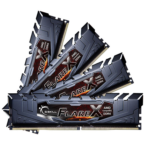 G.SKILL F4-3200C16Q-64GFX [Flare X (For AMD) 64GB (16GBx4) DDR4 3200MHz (PC4-25600) CL16-18-18-38 1.35V]