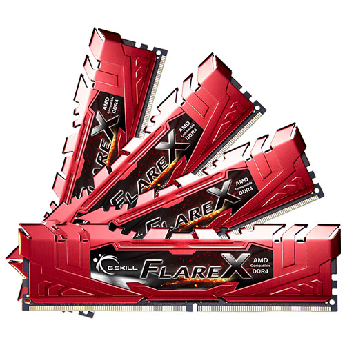 F4-2400C15Q-64GFXR [Flare X (For AMD) 64GB (16GBx4) DDR4 2400MHz (PC4-19200) CL15-15-15-39 1.2V Red]