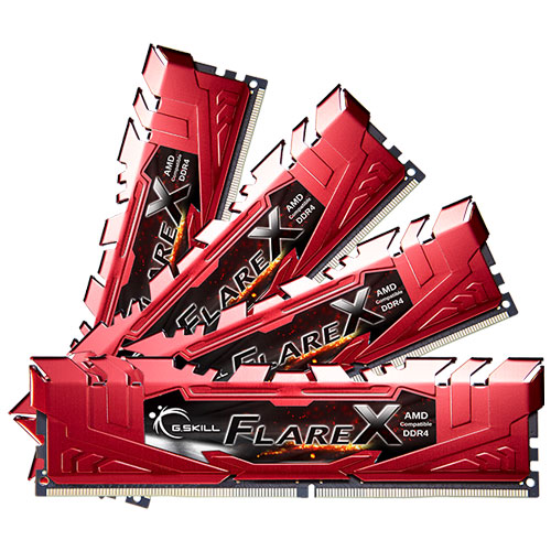 F4-2400C15Q-32GFXR [Flare X (For AMD) 32GB (8GBx4) DDR4 2400MHz (PC4-19200) CL15-15-15-39 1.20V Red]