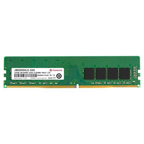 JM3200HLE-32G [32GB JetRam DDR4 3200 U-DIMM 2Rx8 (2Gx8) CL22 1.2V]