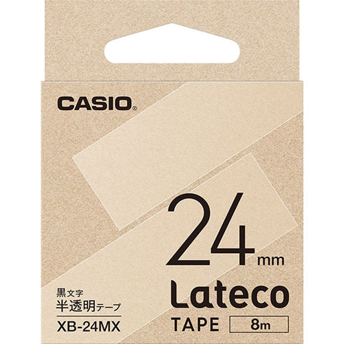 Latecoテープ XB-24MX [Lateco用テープ 24mm 半透明/黒文字]