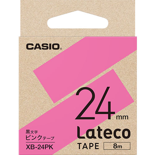 Latecoテープ XB-24PK [Lateco用テープ 24mm ピンク/黒文字]