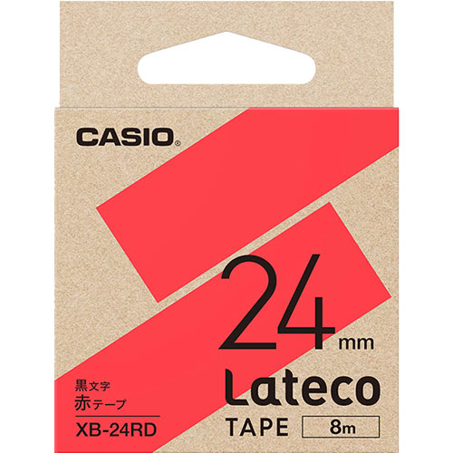 カシオ Latecoテープ XB-24RD [Lateco用テープ 24mm 赤/黒文字]