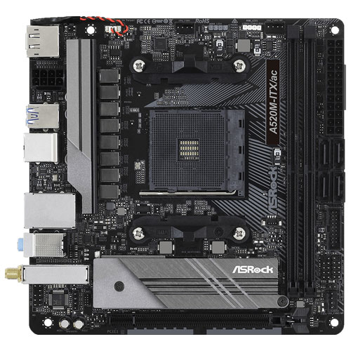 ASRock A520M-ITX/ac [マザーボード AMD A520/Socket AM4/DDR4/USB 3.0 Type-C/11ac/Mini-ITX]