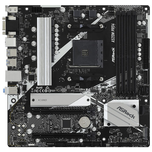 ASRock A520M Pro4 [マザーボード AMD A520/Socket AM4/DDR4/USB 3.0 Type-C/Micro ATX]