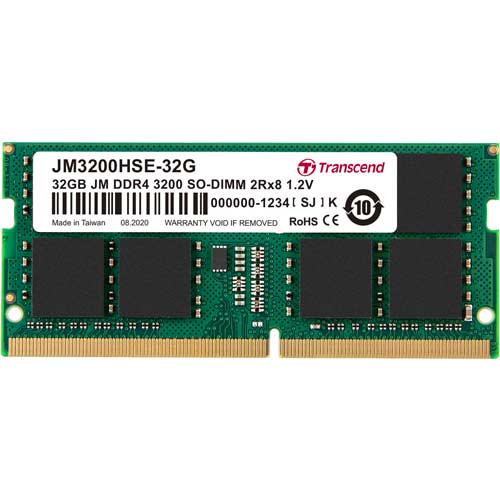 JM3200HSE-32G [32GB JetRam DDR4 3200 Unbuffered SO-DIMM 2Rx8 (2Gx8) CL22 1.2V 260pin]