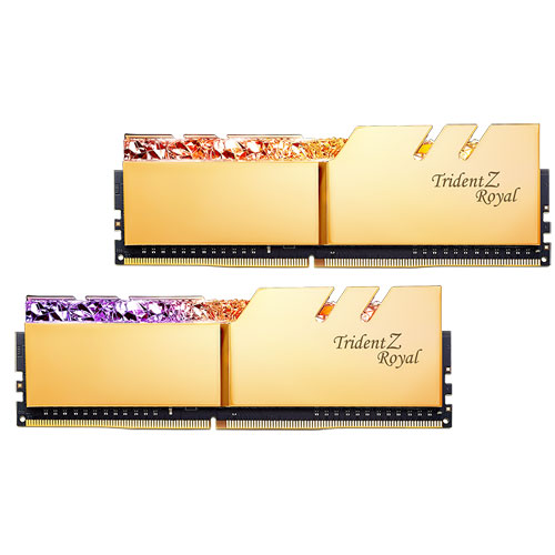 G.SKILL F4-3600C16D-64GTRG [Trident Z Royal 64GB (32GBx2) DDR4 3600Mhz (PC4-28800) CL16-22-22-42 1.45V Gold]