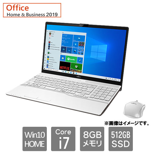 FMVA53E3W [LIFEBOOK AH53/E3 (Core i7 8GB SSD512GB Win10Home64 H&B2019 15.6 プレミアムホワイト)]