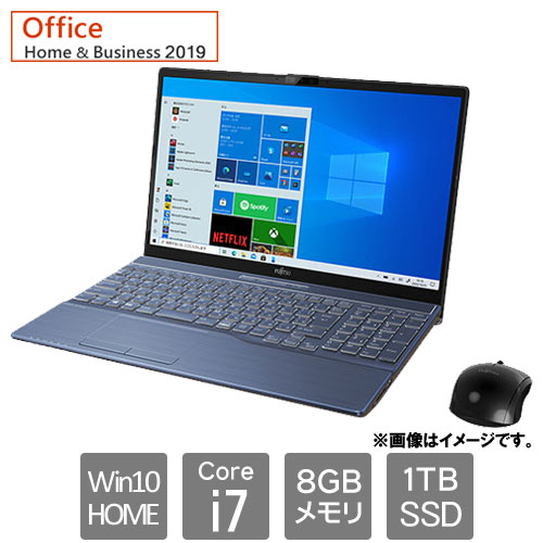 富士通 FMVA77E3L [LIFEBOOK AH77/E3 (Core i7 8GB SSD1TB Win10Home64 15.6 H&B2019 メタリックブルー)]