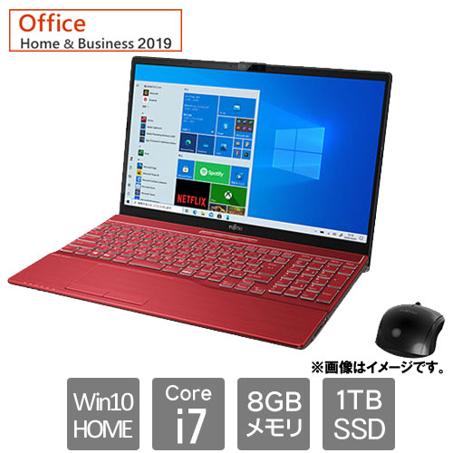 FMVA77E3R [LIFEBOOK AH77/E3 (Core i7 8GB SSD1TB Win10Home64 15.6 H&B2019 ガーネットレッド)]