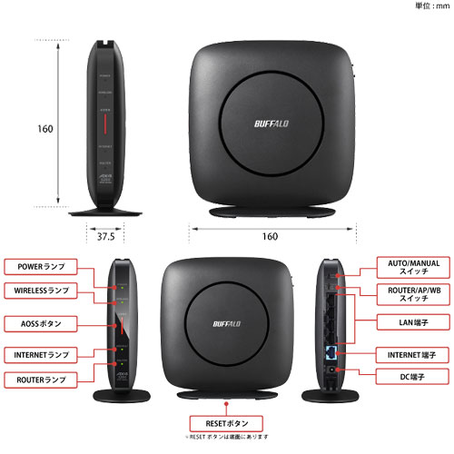 e-TREND｜バッファロー WSR-3200AX4S/DBK [Wi-Fi 6 無線LANルーター 11ax/ac/n/a/g/b 2401