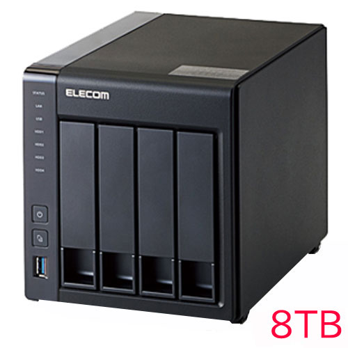 エレコム KTB-5A8T4BL [キッティング/設定/LinuxNAS/4Bay/8TB]