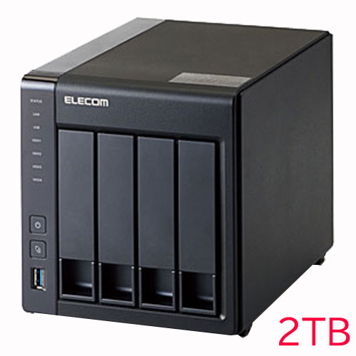 エレコム KTB-7A2T4BL [キッティング/設定/LinuxNAS/4Bay2D版/2TB]