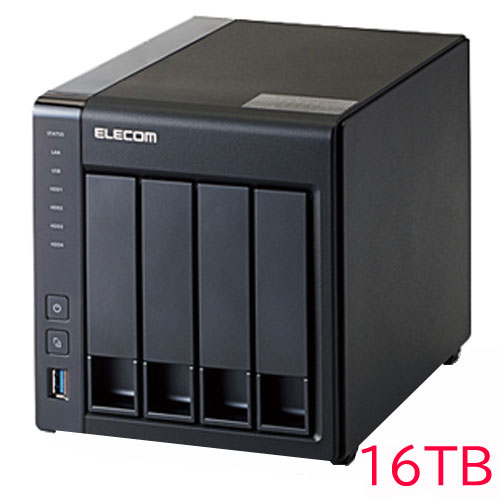 エレコム KTC-5A16T4BL [キッティング/設定/LinuxNAS/4Bay/16TB]