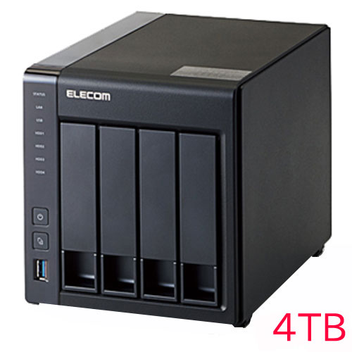 エレコム KTC-5A4T4BL [キッティング/設定/LinuxNAS/4Bay/4TB]