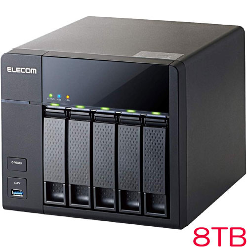 エレコム KTW-7A8T5BL [キッティング/8GB/10GbE/LinuxNAS/5Bay4D版/8TB]