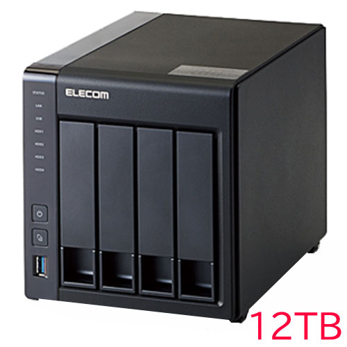 エレコム KTB-5A12T4BL [キッティング/設定/LinuxNAS/4Bay/12TB]