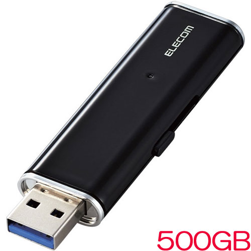 エレコム ESD-EMN0500GBK [外付けSSD/ポータブル/超小型/500GB/ブラック]