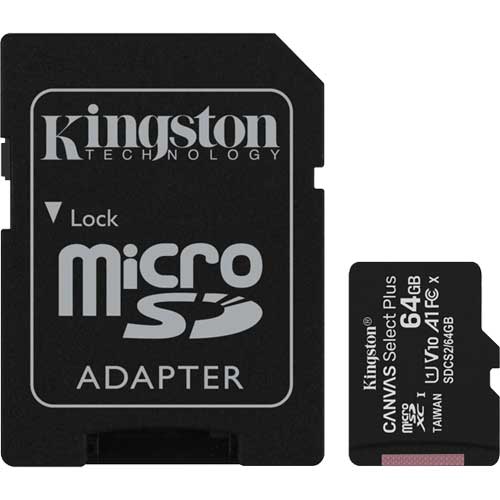 キングストン SDCS2/64GB [64GB microSDXCカード Canvas Select Plus microSD UHS-I U1、V10、A1 対応 SD アダプタ付き]