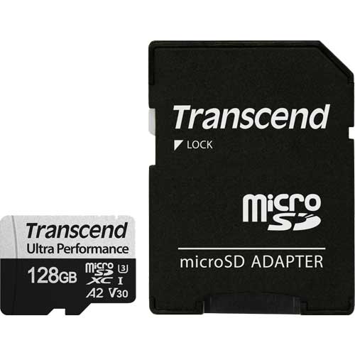 トランセンド TS128GUSD340S [128GB microSDXC 340S Class 10、UHS-I U3、V30、A2 対応 SDカードアダプタ付属]