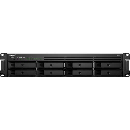 Synology RS1221RP+ [RackStation 2U8ベイ NAS AMD Ryzen V1500B 4GBメモリ GbEｘ4 PCIe拡張 SATA対応 冗長電源]