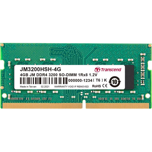 トランセンド JM3200HSH-4G [4GB JetRam DDR4 3200 SO-DIMM 1Rx8 (512Mx8) CL22 1.2V]