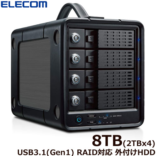 エレコム ELD-4B080UBK [外付けHDD/4Bay/RAID/8TB]