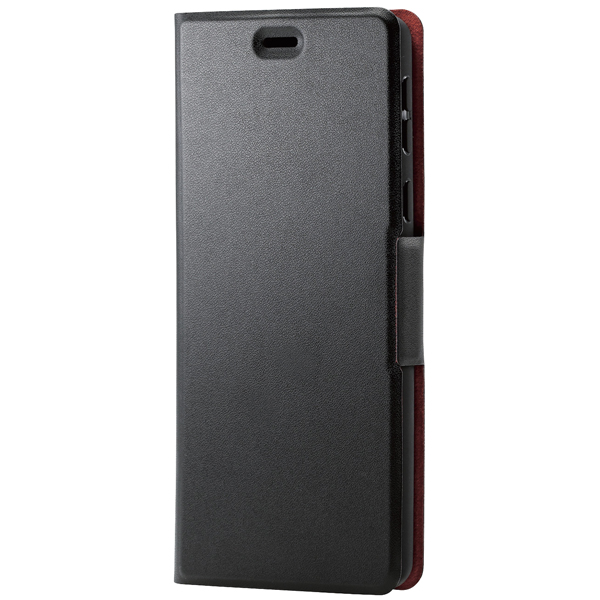 エレコム PM-S204PLFUBK [シンプルスマホ5/ソフトレザーケース/薄型/磁石付/ブラック]