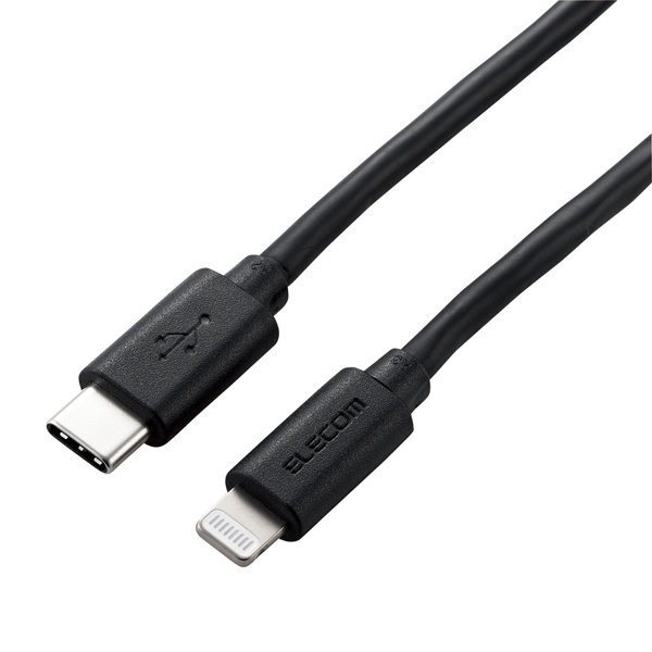 エレコム MPA-CLY12BK [USB C-Lightningケーブル/やわらか/1.2m/ブラック]