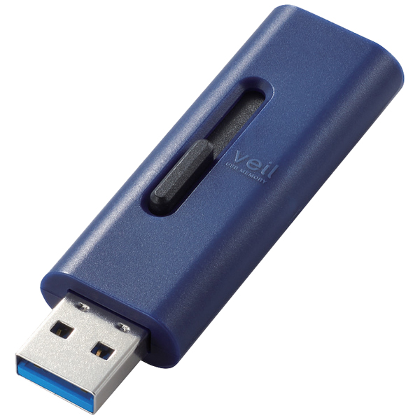 エレコム MF-SLU3032GBU [USBメモリー/USB3.2(Gen1)/スライド式/32GB/ブルー]