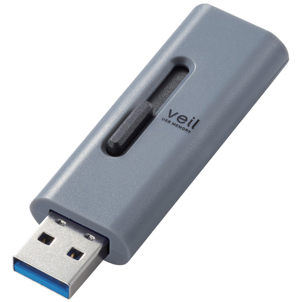 エレコム MF-SLU3064GGY [USBメモリー/USB3.2(Gen1)/スライド式/64GB/グレー]