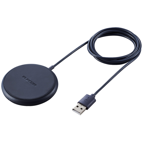 e-TREND｜エレコム W-QA16NV [ワイヤレスQi充電器/5W/コンパクト/卓上/1m/ネイビー]