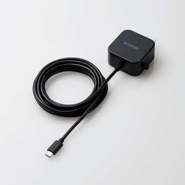 エレコム MPA-ACC21BK [AC充電器/USB-C/ケーブル一体型/2.5m/ブラック]