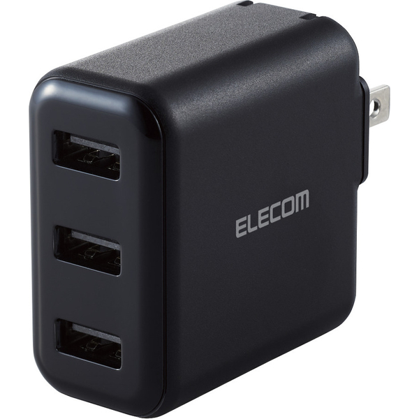 エレコム MPA-ACU12BK [AC充電器/3.6A出力/USB-Aメス3ポート/ブラック]