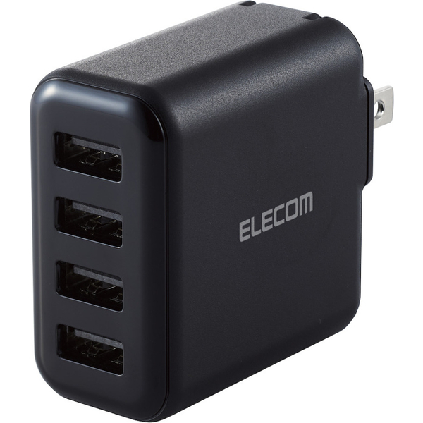 エレコム MPA-ACU13BK [AC充電器/4.8A出力/USB-Aメス4ポート/ブラック]