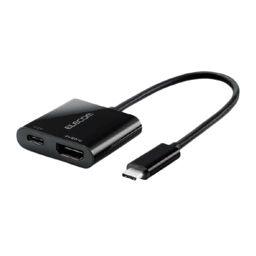 エレコム AD-CHDMIPDBK [USB Type-Cアダプタ/HDMI&給電ポート/ブラック]