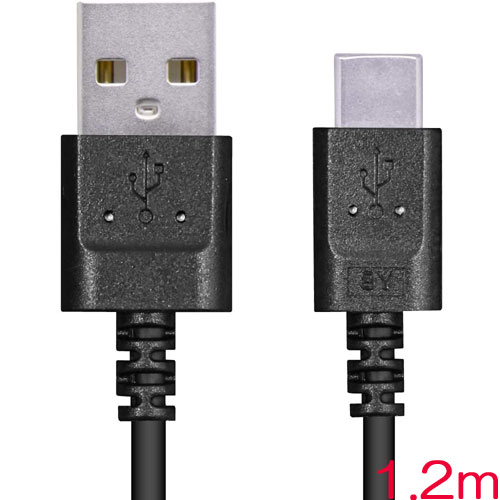 エレコム MPA-ACXCL12NBK [スマホ用USBケーブル/A-C/スリム/1.2m/ブラック]
