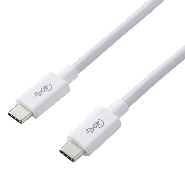 エレコム USB4-CC5P08WH [USB4ケーブル/C-C/認証品/PD対応/0.8m/ホワイト]