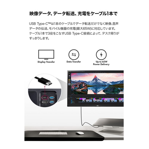 LGモニター 24QP750-B USB-C(65w)＋PCマイク