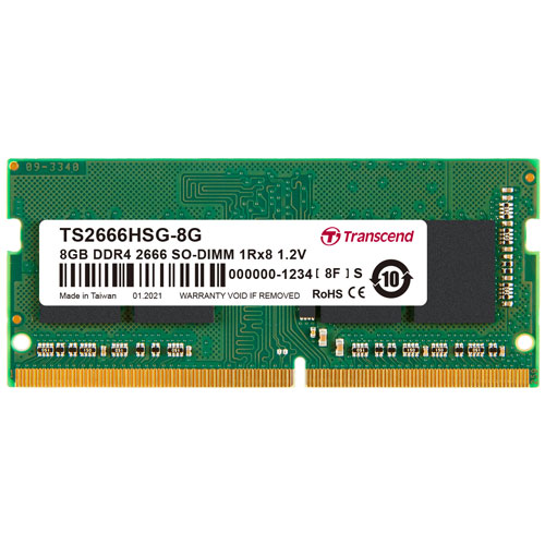 トランセンド TS2666HSG-8G [8GB DDR4 2666 Unbuffered SO-DIMM 1Rx16 (1Gx16) CL19 1.2V 260pin]